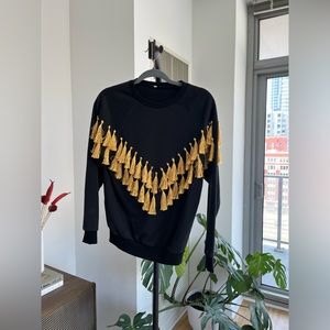 Gold tassel sweatshirt